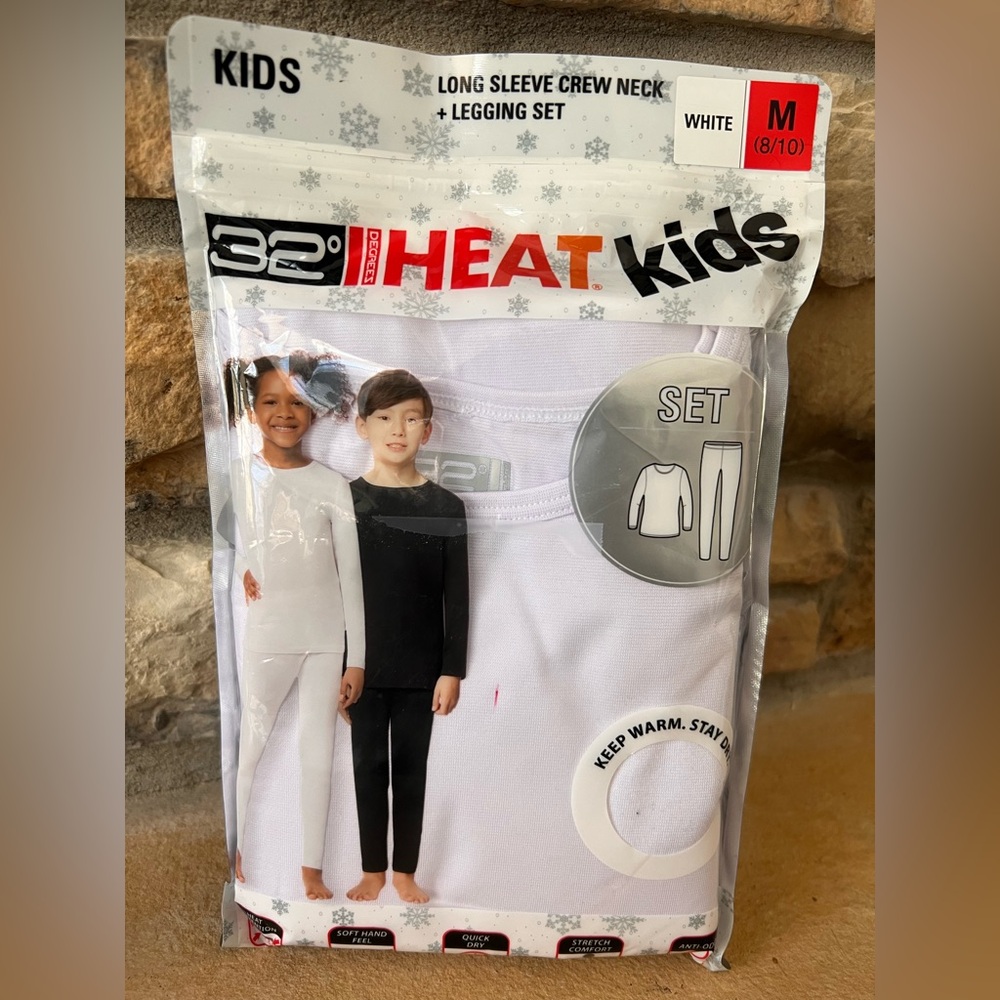 32 Degrees Heat Kids Thermal Set - White
